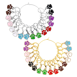 (52) Непрозрачная лаванда 16 шт. 16 стили латунный маркер фиксаторного стежка, с подвесками в виде отпечатков лап из сплава эмали, платина и золотой, разноцветные, 3.1 см, 1 шт / стиль