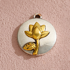 August Gladiolus Подвески из сплава , подвески на тему декабрьских цветов, Августовский гладиолус, 21x18 мм