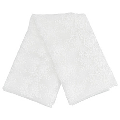 WhiteSmoke Flower Pattern Polyester Embroidery Lace Fabric, Clothing Accessories, WhiteSmoke, 130~150x0.08cm, about 3 yards/sheet