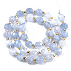 Light Sky Blue Natural Dolomite Beads Strands, Faceted, Dyed, Round, Light Sky Blue, 8x8mm, Hole: 1.2mm, about 33pcs/strand, 15.16 inch~15.35 inch(38.5cm~39cm)