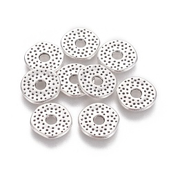 Античное Серебро Сплавочные овальные бусины тибетского стиля , без кадмия, без никеля и без свинца, пончик, античное серебро, 12x1 мм, отверстие : 3 мм