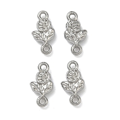 Нержавеющая Сталь Цвет 304 ссылки нержавеющей стали, подвески в форме цветка, не тускнеет, цвет нержавеющей стали, 10x5.5x2.5 мм, отверстие : 1 мм