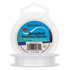 Белый Леска плетеная из полиэтилена, 4 плетение нитью, белые, 0.1 мм, около 150 м / рулон