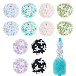 (52) Непрозрачная лаванда 12 шт. 6 Цветные светящиеся бусины из полимерной глины ручной работы, бабочка, светится в темноте, разноцветные, 18~19 мм, отверстие : 2.5 мм, 2 шт / цвет