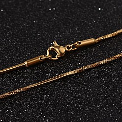 Золотой 304 из нержавеющей стали цепи змея ожерелья, с карабин-лобстерами , золотые, 19.6 дюйм (50 см), 1.7 мм
