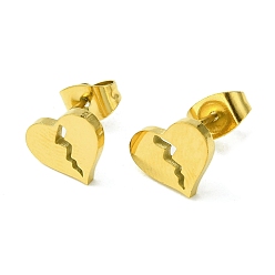 Heart Thanksgiving Day Theme 304 Stainless Steel Stud Earrings, Heart, 10x8mm