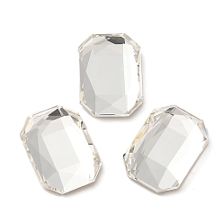 Cristal Cabujones de diamantes de imitación de cristal, espalda y espalda planas, facetados, Rectángulo, cristal, 14x10x4.50 mm