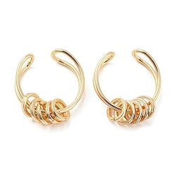 Настоящее золото 18K Латунные вращающиеся кольца, открытая манжета, кольцо, кольца для снятия стресса и тревоги, реальный 18 k позолоченный, размер США 6 3/4 (17.1 мм)