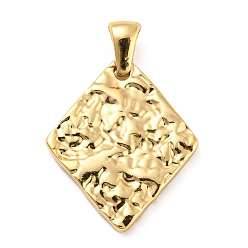 Golden 304 Edelstahl Anhänger, , Raute Charme, golden, 24x20x3 mm, Bohrung: 5x3 mm