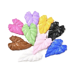 (52) Непрозрачная лаванда Подвески из акрила, окрашенные методом запекания, лист прелести, разноцветные, 49x31x4 мм, отверстие : 1.6~1.8 мм, Около 308 шт / 500 г