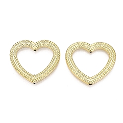 Golden UV Plating Acrylic Bead Frame, Heart, Golden, 38x41x5mm, Hole: 2mm