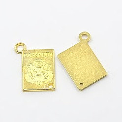 Золотой Талисман из сплава, паспорт, золотые, без свинца, без кадмии и без никеля, длиной около 16 мм , шириной 12 мм , толщиной 1.5 мм , отверстие : 2 мм
