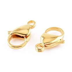 Real 24K Gold Plated 304 Stainless Steel Lobster Claw Clasps, Parrot Trigger Clasps, Real 24K Gold Plated, 17x10.5x4mm, Hole: 2.2mm
