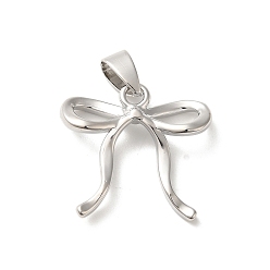 Платина Латунные подвески, без кадмия и без свинца, бантом, платина, 23x23.5x3 мм, отверстие : 7x3.5 мм