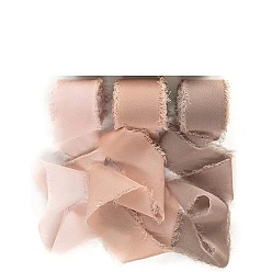 Разноцветный 3 рулоны 3 цветная полиэфирная лента с необработанными краями, для упаковки свадебных подарков своими руками, красочный, 40 мм, 5 м / рулон, 1 рулон / цвет