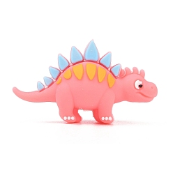 Светло-Коралловый Силиконовые бусины, динозавр, фокусные бусы, свет коралловый, 19x34x14 мм, отверстие : 2 мм