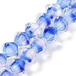 Королевский синий Бусы лэмпворк ручной работы, двухконусные, королевский синий, 12.5x11 мм, отверстие : 1.6 мм, около 40 шт / нитка, 17.52'' (44.5 см)