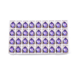 Танзания Aurora(jm) пришиваем горный хрусталь, граненый стеклянный горный хрусталь, многожильных ссылки, с латунной оправой золотистого цвета, слеза, танзанитом, 14x10x8 мм, отверстие : 1 мм