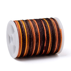 Mixed Color Segment Dyed Polyester Thread, Braided Cord, Mixed Color, 1.5mm, about 5.46 yards(5m)/roll
