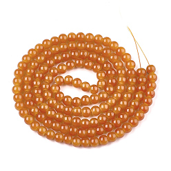 Chocolate Baking Painted Imitation Jade Glass Round Bead Strands, Chocolate, 6.5mm, Hole: 1.5mm, about 145pcs/strand, 31.8 inch