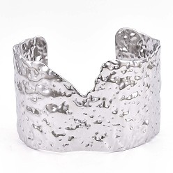 Нержавеющая Сталь Цвет Не тускнеет 304 широкий открытый браслет-манжета из нержавеющей стали для женщин, цвет нержавеющей стали, внутренний диаметр: 1-3/4x2-3/8 дюйм (4.6 см x 6.15 см)