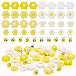 (52) Непрозрачная лаванда 42 шт. 9 стили ручной работы хлопковые вязаные украшения аксессуары, для шитья поделок, цветы и пчелы, разноцветные, 33~50x12~19 мм