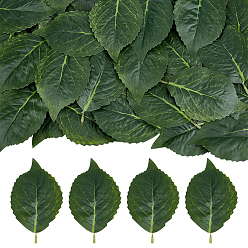 Темно-Зеленый Искусственный лист из полиэстера, темно-зеленый, 145x84x4.5 мм, отверстие : 2.5 мм