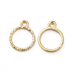 Golden Zinc Alloy Open Back Bezel Pendants, For DIY UV Resin, Epoxy Resin, Pressed Flower Jewelry, Round Ring, Golden, 13x11x1.5mm, Hole: 1.6mm