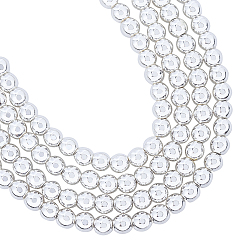 Silver Plated Electroplate Non-magnetic Synthetic Hematite Beads Strands, Beads Strands, Grade AAA, Long-Lasting Plated, Round, Silver Plated, 4mm, Hole: 1mm, about 105pcs/strand, 15.7 inch(40cm), 2strands/box