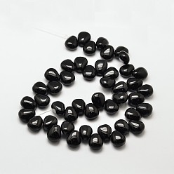Black Onyx Dyed Natural Black Onyx Teardrop Beads, 18x15x10mm, Hole: 1mm