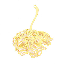 Настоящее золото 18K Латунные филигранные большие подвески, цветок, гравированные металлические украшения, без кадмия, без никеля и без свинца, реальный 18 k позолоченный, 69.5x50x0.3 мм, отверстие : 2.2 мм