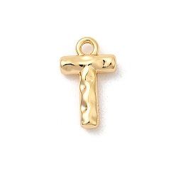 Letter T Латунь прелести, без никеля , реальный 18 k позолоченный, Письмо T, 12x7x2.5 мм, отверстие : 1.4 мм