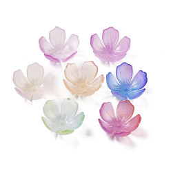 (52) Непрозрачная лаванда Непрозрачные акриловые колпачки, цветок, разноцветные, 25x25x12 мм, отверстие : 1.8 мм