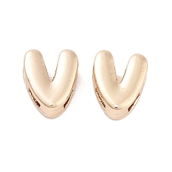 Letter V Стойки подвески обшивки сплава, без кадмия и без свинца, гальванический никель, золотой свет, Буква V, 9.5x7.5x4 мм, отверстие : 1.5x2.5 мм