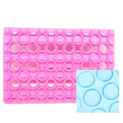 Pink Food Grade Plastic Cookie Printing Moulds, DIY Biscuit Baking Tool, Round, Pink, 110x76x20mm