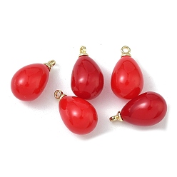 Light Gold Подвески из АБС-пластика с жемчугом, слеза, с петлей из сплава, золотой свет, 17.5x10 мм, отверстие : 1.6 мм