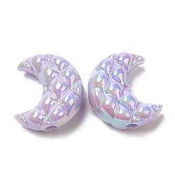 Фиолетовый Непрозрачные акриловые бусины, с покрытием AB цвета, луна, фиолетовые, 20x17.5x9.5 мм, отверстие : 3 мм