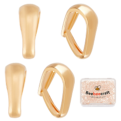 Настоящее золото 18K 300шт. латунные защелки на дужках, слеза, реальный 18 k позолоченный, 5.5x3.5x4 мм, внутренний диаметр: 4x2 мм