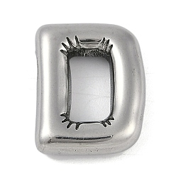 Letter D Антикоррозийные 304 подвески из нержавеющей стали, Буква D, 18.5x14.5x5 мм, отверстие : 2 мм