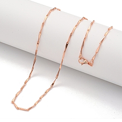 Розовое Золото Ожерелья-цепочки с треугольными латунными звеньями для женщин, розовое золото , 17.72 дюйм (450 мм)