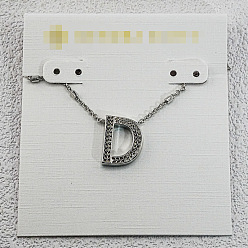 Letter D Латунные инициальные подвески-ожерелья для женщин, платина, Буква D, 15.75 дюйм (40 см)