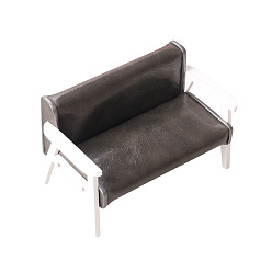 Серый Миниатюрные украшения из дерева, аксессуары для домашнего кукольного домика с микро-ландшафтом, притворяясь опорными украшениями, диван, серые, 62x115x67 мм