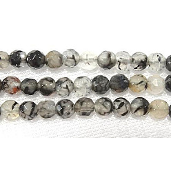 Серый Дракон вен агат бисер нитей, граненые, круглые, серые, 6 мм