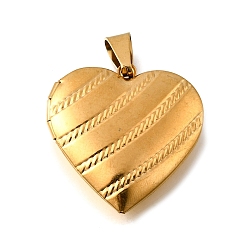 Real 20K Gold Plated 316 подвески из нержавеющей стали Locket, с 201 защелкивающимися дужками из нержавеющей стали, подвесками-рамками для фотографий из нержавеющей стали, ионное покрытие (ip), сердце, реальный 20 k позолоченный, 29x28.5x7.5 мм, отверстие : 8x4 мм, внутренний диаметр: 16.5x21 мм