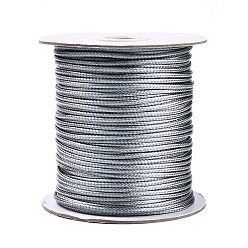 Шифер Серый Корейские вощеные полиэфирные шнуры, шифер серый, 2~3 мм, Около 93 ярдов / рулон