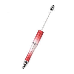 Красный Пластиковая ручка-бусина, шариковая ручка со стальным стержнем, для индивидуальной ручки с ювелирными бусинами, красные, 142x11.5 мм