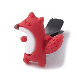 Лиса Зажимы для вентиляционных отверстий автомобиля из смолы, внутренняя отделка автомобиля, с магнитным ферромарганцевым железом и пластиковым зажимом, лиса, 26x24x33 мм