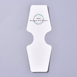 Белый Картонные сгибы поверх бумажных витрин, использоваться для ожерелья, серьги и подвески дисплей аксессуаров, белые, 120x45x0.4 мм, отверстия : 2 mm и 6.5x18 мм