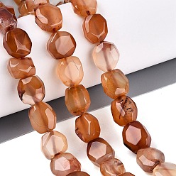 Перу Нити окрашенных и нагретых бусин из натурального агата, самородки, граненые, Перу, 9~13x8~12x3.5~8.5 мм, отверстие : 1~1.2 мм, около 32~36 шт / нитка, 14.76~15.35 дюйм (37.5~39 см)