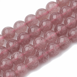 Strawberry Quartz Natural Strawberry Quartz Beads Strands, Round, 10mm, Hole: 2mm, about 42pcs/strand, 14.96 inch